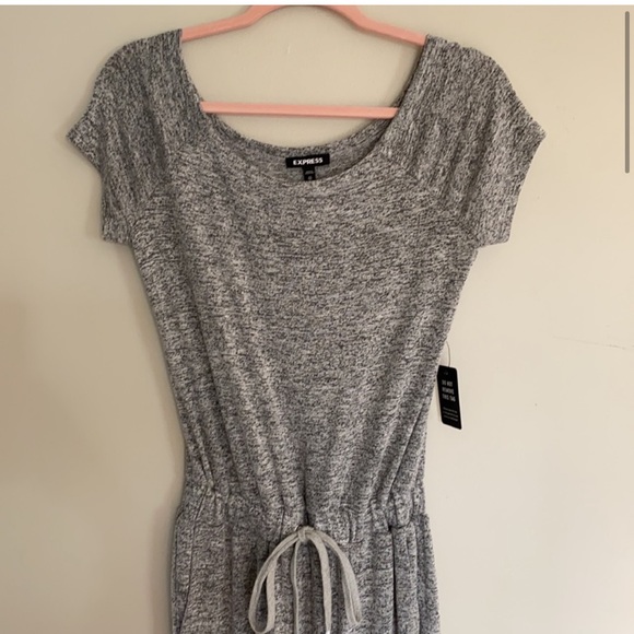 Express Off the Shoulder Heathered Lounge Jumpsuit - Picture 5 of 7